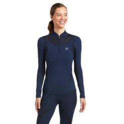 Baselayer Ariat Ascent Long Sleeve Navy Ladies -King Breyer Shop Ariat Ascent Long Sleeve Baselayer Navy Ladies 3