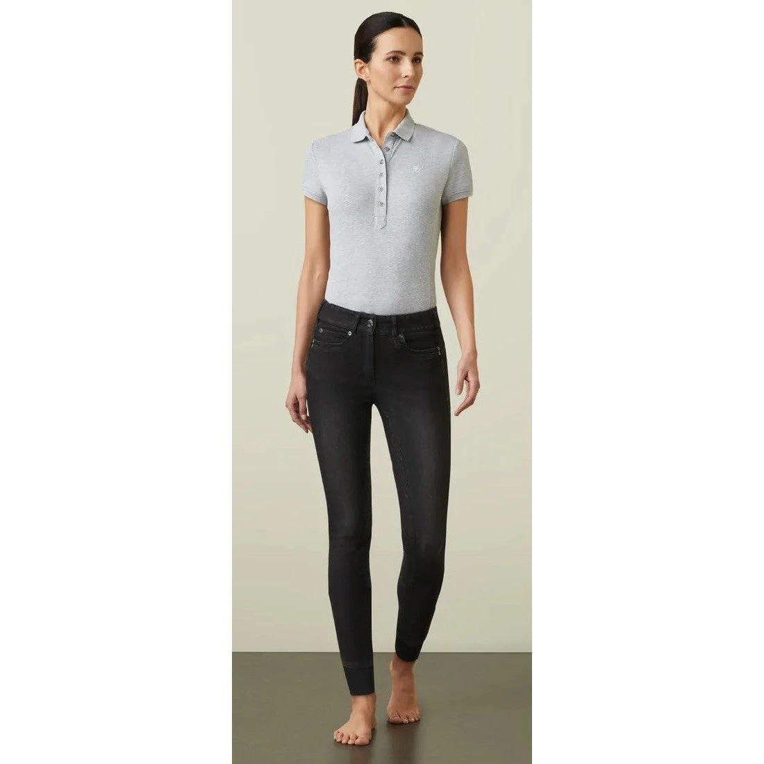 Breeches Ariat Halo B Denim Full Seat Black Rinse Sp22 Ladies 4 Breeches Ariat Halo B Denim Full Seat Black Rinse Sp22 Ladies - Image 2