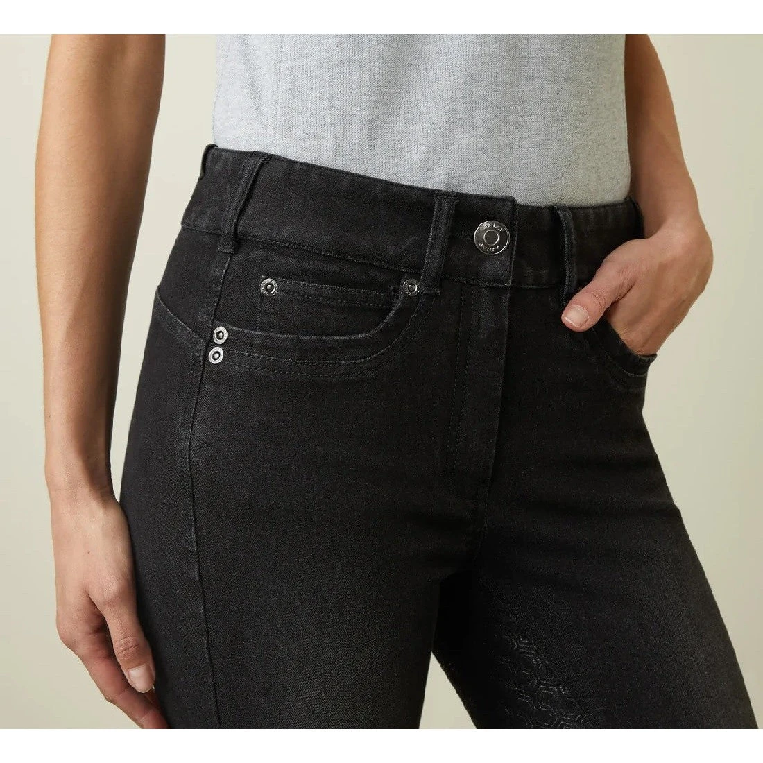 Breeches Ariat Halo B Denim Full Seat Black Rinse Sp22 Ladies 6 Breeches Ariat Halo B Denim Full Seat Black Rinse Sp22 Ladies - Image 4