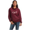 Sweatshirt Ariat Real Logo High Neck Heather Zinfandel Sp22 Ladies