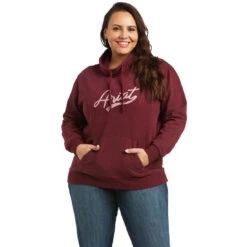 Sweatshirt Ariat Real Logo High Neck Heather Zinfandel Sp22 Ladies -King Breyer Shop Ariat Sweatshirt Real Logo High Neck Heather Zinfandel Sp22 Ladies 3