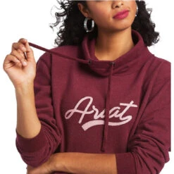Sweatshirt Ariat Real Logo High Neck Heather Zinfandel Sp22 Ladies -King Breyer Shop Ariat Sweatshirt Real Logo High Neck Heather Zinfandel Sp22 Ladies 5