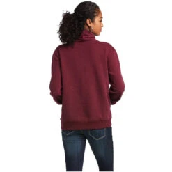 Sweatshirt Ariat Real Logo High Neck Heather Zinfandel Sp22 Ladies -King Breyer Shop Ariat Sweatshirt Real Logo High Neck Heather Zinfandel Sp22 Ladies 6