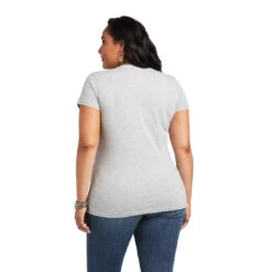 Tee Shirt Ariat Real Logo Script Classic Fit Heather Grey Sp22 Ladies -King Breyer Shop Ariat Tee Real Logo Script Classic Fit Heather Grey Sp22 Ladies 6