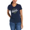 Ariat Tee Shirt Authentic Logo Short Sleeve S21 Navy Ladies