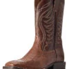 Western Boots Ariat Reckoning Dark Tabac Smooth Quill Ostrich & Nut Brown Mens 2 Western Boots Ariat Reckoning Dark Tabac Smooth Quill Ostrich & Nut Brown Mens -King Breyer Shop Ariat Western Boots Reckoning Dark Tabac Smooth Quill Ostrich Nut Brown Mens