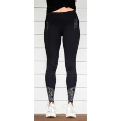 Black Python Performance Riding Tights By Bare Equestrian