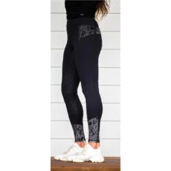 Black Python Performance Riding Tights By Bare Equestrian -King Breyer Shop Bare Equestrian Performance Riding Tights Black Python 3