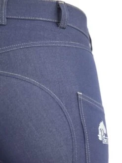 Denim Jodhpurs With Phone Pocket And NO Silicone -King Breyer Shop Denim jodhpurs back close up f0b1a58f db7c 4fb1 834d 87eb98504f5f