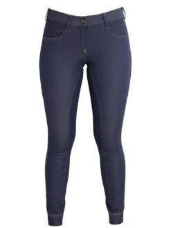 Denim Jodhpurs With Phone Pocket And NO Silicone -King Breyer Shop Denim jodhpurs front view de365677 4c4b 486e acb0 159927fb1051