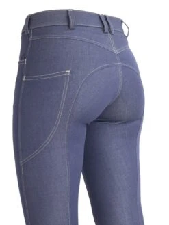 Denim Jodhpurs With Phone Pocket And NO Silicone -King Breyer Shop Denim jodhpurs side view 67339673 3ba0 4d02 865f 0bcce4efd17f