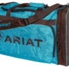 Luggage Ariat Gear Bag Large Turquoise & Brown 1 Luggage Ariat Gear Bag Large Turquoise & Brown -King Breyer Shop Luggage Gear Bag Ariat Large Turquoise Brown