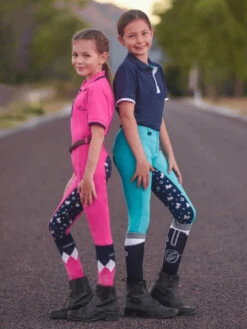 Jodhpurs Peter Williams Pull On Unicorn Printed Pink & Navy Childs -King Breyer Shop Peter Williams Pull On Unicorn Printed Jodhpurs Pink Navy Childs 4
