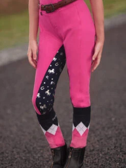 Jodhpurs Peter Williams Pull On Unicorn Printed Pink & Navy Childs -King Breyer Shop Peter Williams Pull On Unicorn Printed Jodhpurs Pink Navy Childs 7