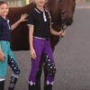 Jodhpurs Peter Williams Pull On Unicorn Printed Purple & Black Childs -King Breyer Shop Peter Williams Pull On Unicorn Printed Jodhpurs Purple Black Childs