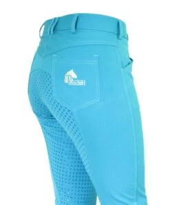 Micro Woven Cotton Blend Jodhpurs In Turquoise - Final Runout, Last Sizes -King Breyer Shop Turquoise Cotton Micro Woven Jods 10