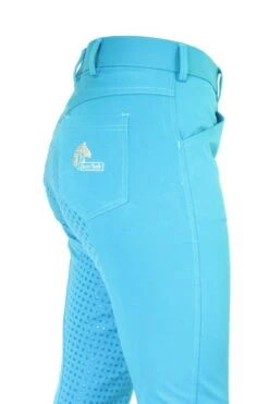 Micro Woven Cotton Blend Jodhpurs In Turquoise - Final Runout, Last Sizes -King Breyer Shop Turquoise Cotton Micro Woven Jods 2