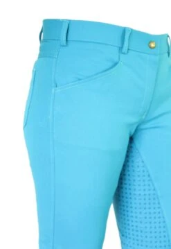 Micro Woven Cotton Blend Jodhpurs In Turquoise - Final Runout, Last Sizes -King Breyer Shop Turquoise Cotton Micro Woven Jods 3
