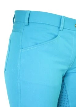 Micro Woven Cotton Blend Jodhpurs In Turquoise - Final Runout, Last Sizes -King Breyer Shop Turquoise Cotton Micro Woven Jods 5