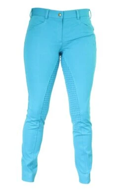 Micro Woven Cotton Blend Jodhpurs In Turquoise - Final Runout, Last Sizes -King Breyer Shop Turquoise Cotton Micro Woven Jods 8
