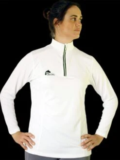 Ladies Cool Summer Riding Tops In White - Long Sleeve -King Breyer Shop Whitelongsleeveridingtop