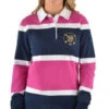 Rugby Top Wrangler Marika Stripe Long Sleeve W22 Navy & Berry Ladies