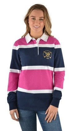 Rugby Top Wrangler Marika Stripe Long Sleeve W22 Navy & Berry Ladies