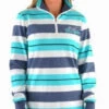 Rugby Top Wrangler Valentina Stripe Long Sleeve W22 Aqua Multi Ladies