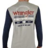 Tee Shirt Wrangler Brando Long Sleeve W22 Grey Marle Navy Mens -King Breyer Shop Wrangler Tee Shirt Brando Long Sleeve Grey Marle Navy Mens