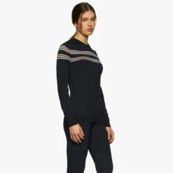 Cavalleria Toscana Striped Merino Crew Knit -King Breyer Shop cavalleria toscana striped merino crew knit trailrace equestrian outfitters 6