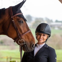 Charles Owen Ayr8 Plus: Round Style With Leather-like Appearance -King Breyer Shop charles owen ayr8 plus round leather look trailrace equestrian outfitters 3