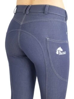 Denim Breeches With Phone Pocket And NO Silicone -King Breyer Shop denim breeches close up 2626db41 cc22 4a5b bdd6 4f884d748971