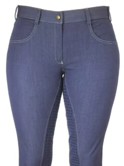 Denim Jodhpurs With Silicone Seat Classic Jeans Pockets -King Breyer Shop denim jodhpurs front dde896d5 06ff 4369 b6bf 53371e22219e