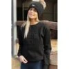 HLH Equestrian Apparel Emboss Crew Sweater In Black -King Breyer Shop hlh equestrian apparel emboss crew sweater in black southern sport horses