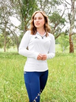 Ladies Cool Summer Riding Tops In White - Long Sleeve -King Breyer Shop lifestyle riding top long sleeve summer top 08aefd90 5be0 4c9c 98e2 30ae576ade18