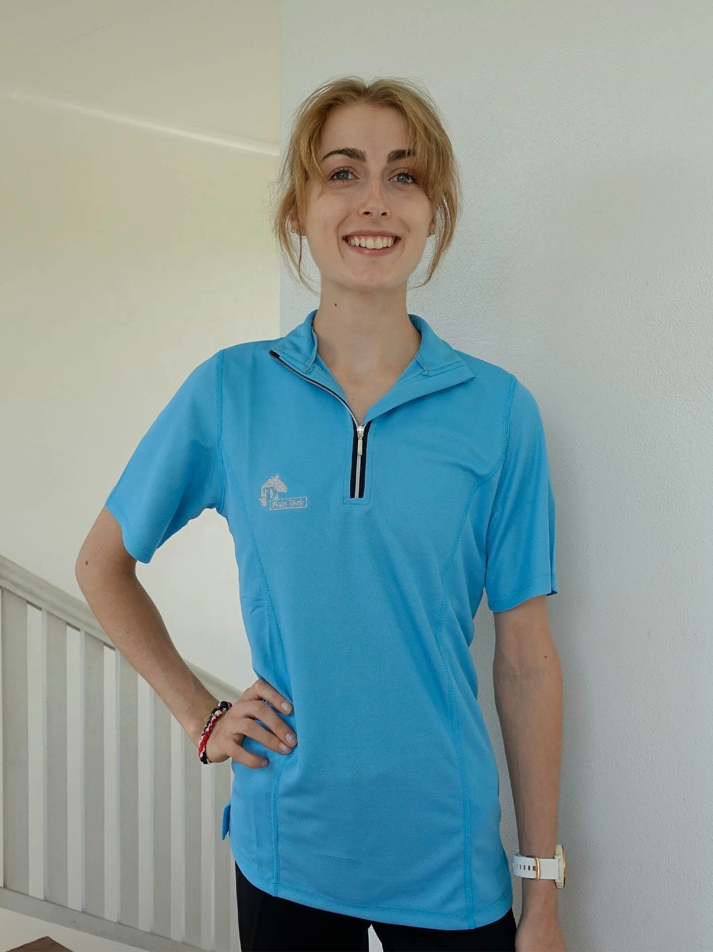 Short Sleeve Riding Top In Sky Blue 9 Short Sleeve Riding Top In Sky Blue - Image 7