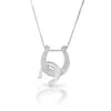Kelly Herd Necklace Clear Double Horseshoe - Sterling Silver -King Breyer Shop s2j00000 s
