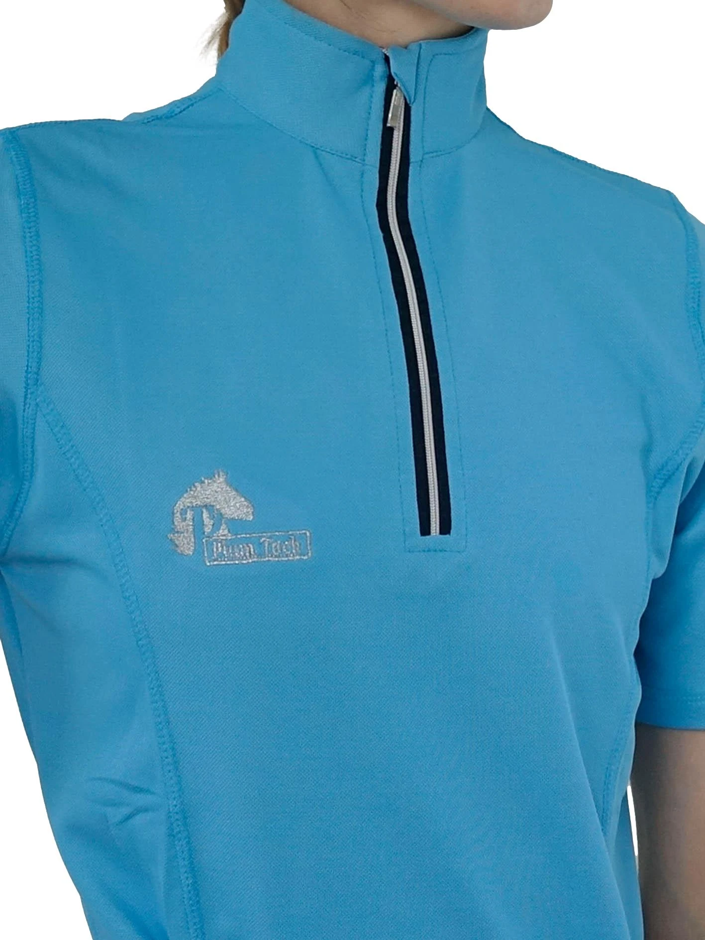 Short Sleeve Riding Top In Sky Blue 5 Short Sleeve Riding Top In Sky Blue - Image 3
