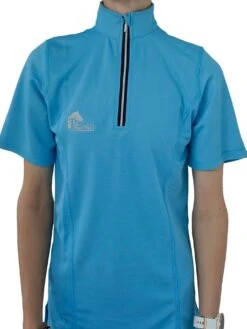 Short Sleeve Riding Top In Sky Blue 16 Short Sleeve Riding Top In Sky Blue -King Breyer Shop sky blue riding top zipped up 275e5051 3296 4ec6 98af 7107f4ec957f